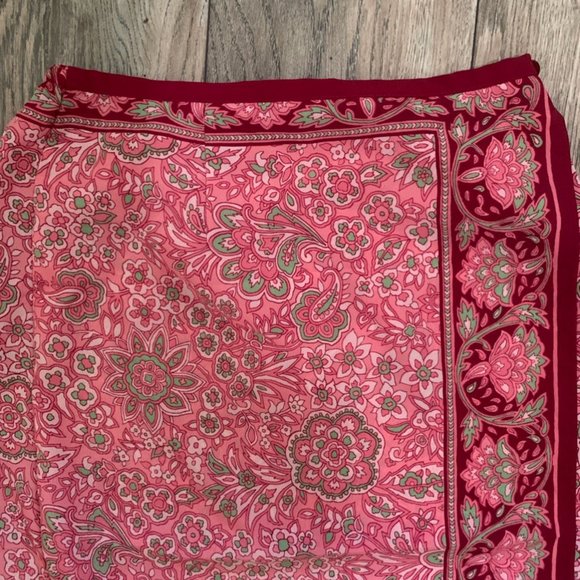 SAG HARBOR PAISLEY FLORAL LONG WRAP SKIRT 10P-EUC - Picture 2 of 10